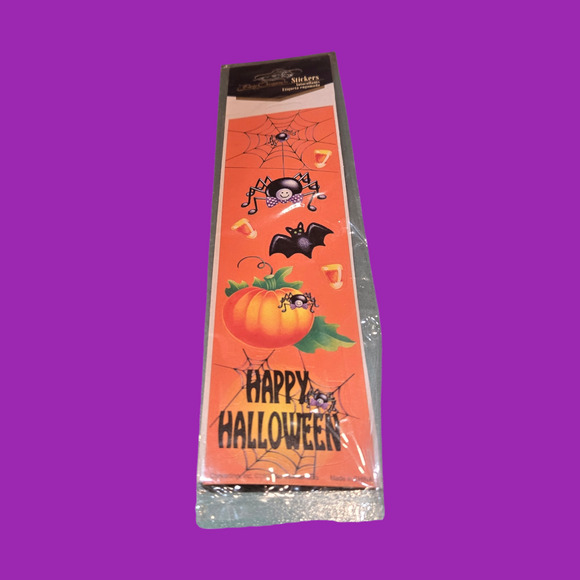 Vintage NEW Puffy Embellished Amscan + Googly Eyes Web Night Halloween Stickers - Picture 6 of 10